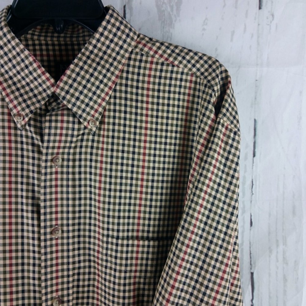 Jos A Bank Traveler's Collection Multicolor Check Men's Long Sleeve Shirt Size L - Picture 7 of 13